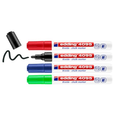 Marcatore a gesso liquido edding 4095 punta conica 2-3 mm bianco E-4095 049